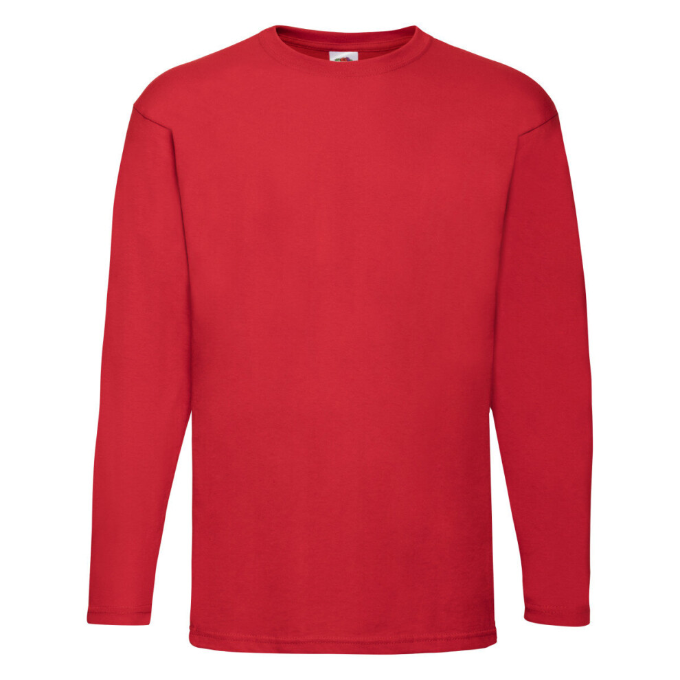 (Red, S) Valueweight Long Sleeve T-Shirt For Mens