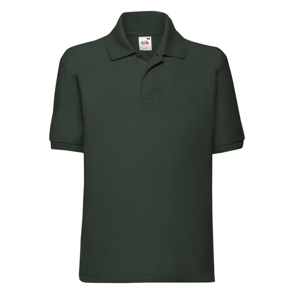 (Bottle Green, 3-4) Children's 65/35 Pique Polo