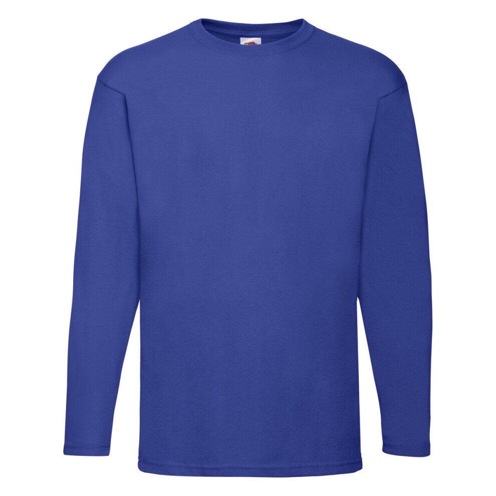 Fruit Of The Loom (Royal, L) Valueweight Long Sleeve T-Shirt For Mens Blue