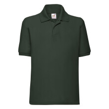 (Bottle Green, 14-15) Children's 65/35 Pique Polo