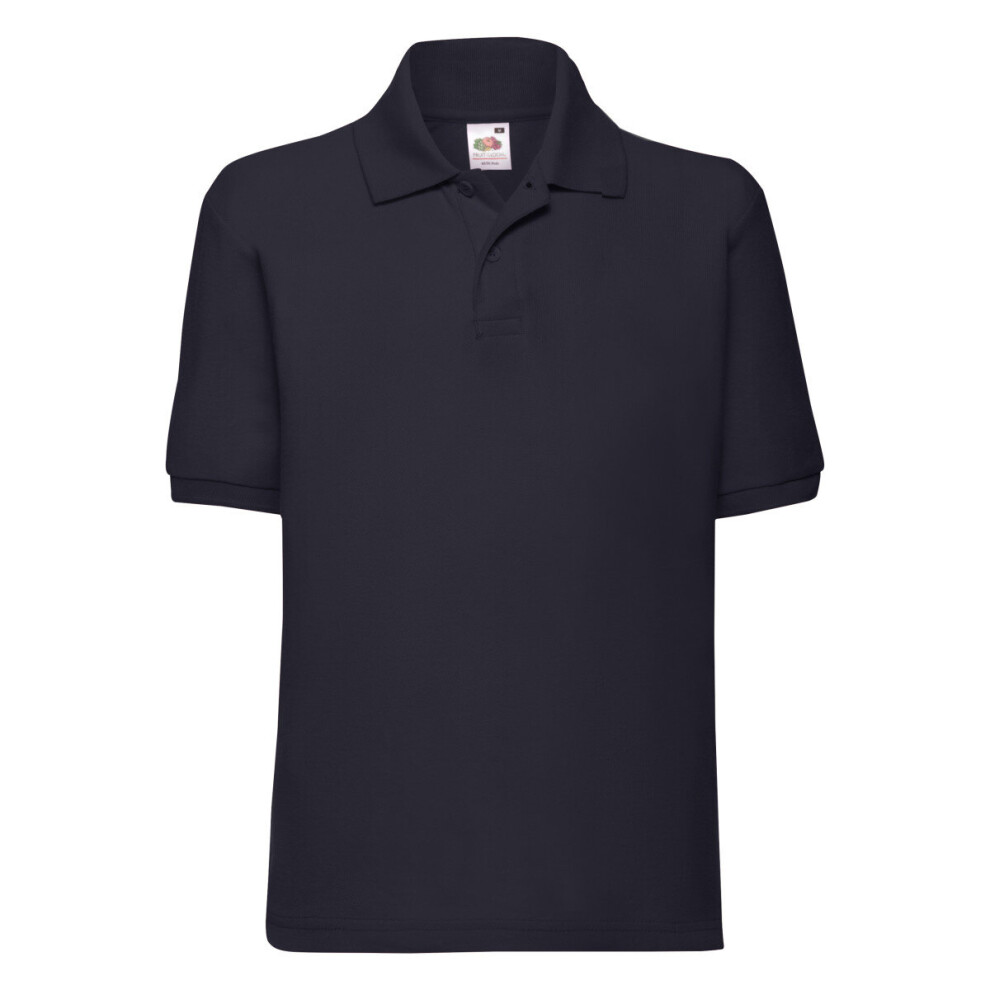 (Deep Navy, 3-4) Children's 65/35 Pique Polo