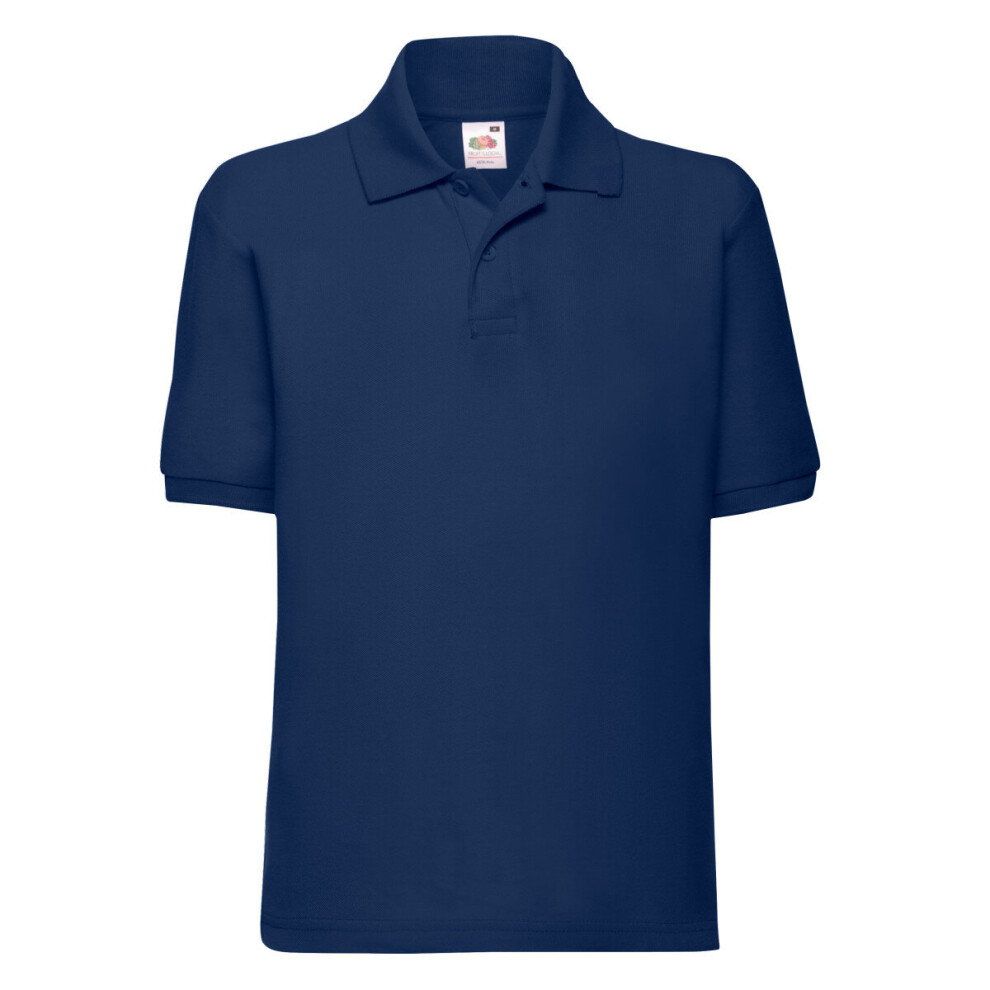 (Navy Blue, 12-13) Children's 65/35 Pique Polo