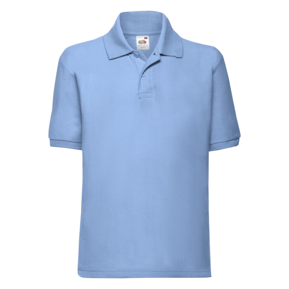 (Sky Blue, 14-15) Children's 65/35 Pique Polo