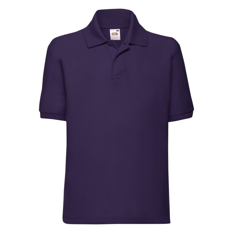 Fruit Of The Loom (, 9-11) Children's 65/35 Pique Polo Purple