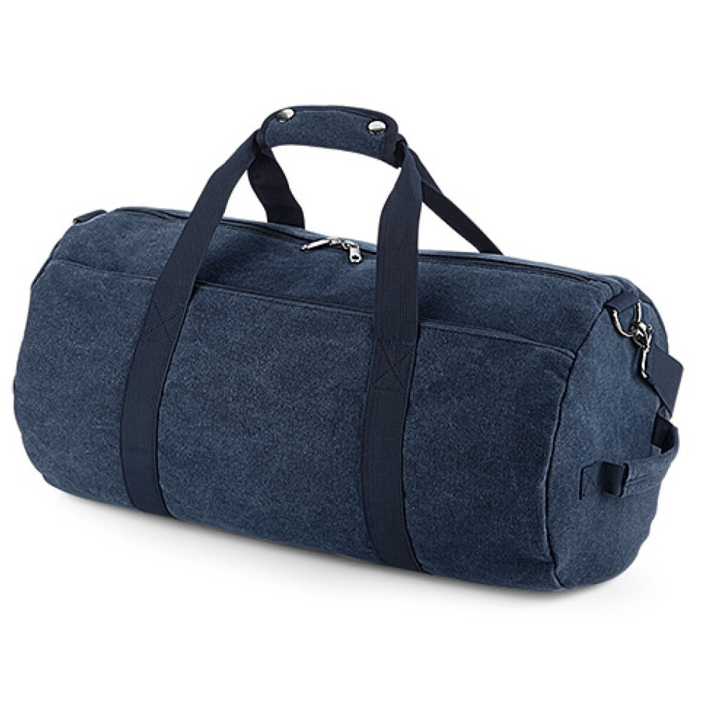 (Vintage Oxford Navy) Bagbase Vintage Canval Barrel Bag