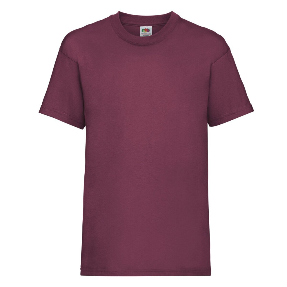 Fruit Of The Loom (Burgundy, 07-Aug) Childrens Valueweight T-Shirt Red