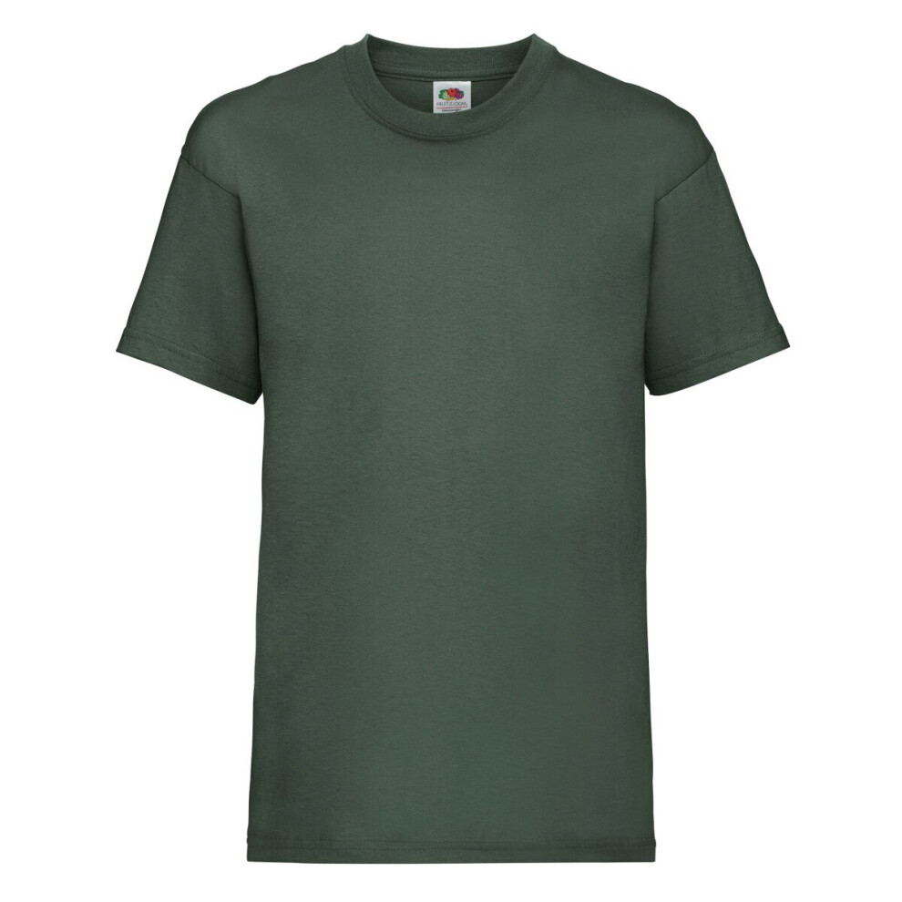 (Bottle Green, 14-15) Childrens Valueweight T-Shirt