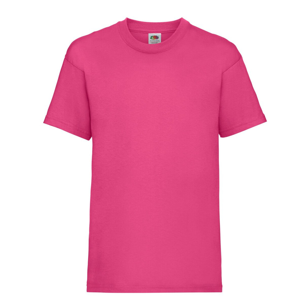 Fruit Of The Loom (Fuchsia, 07-Aug) Childrens Valueweight T-Shirt Pink