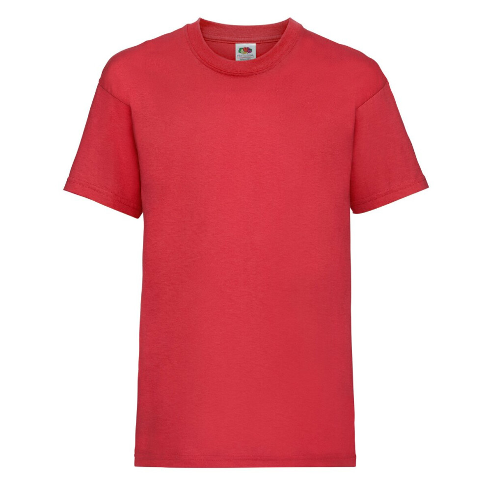 Fruit Of The Loom (, 07-Aug) Childrens Valueweight T-Shirt Red