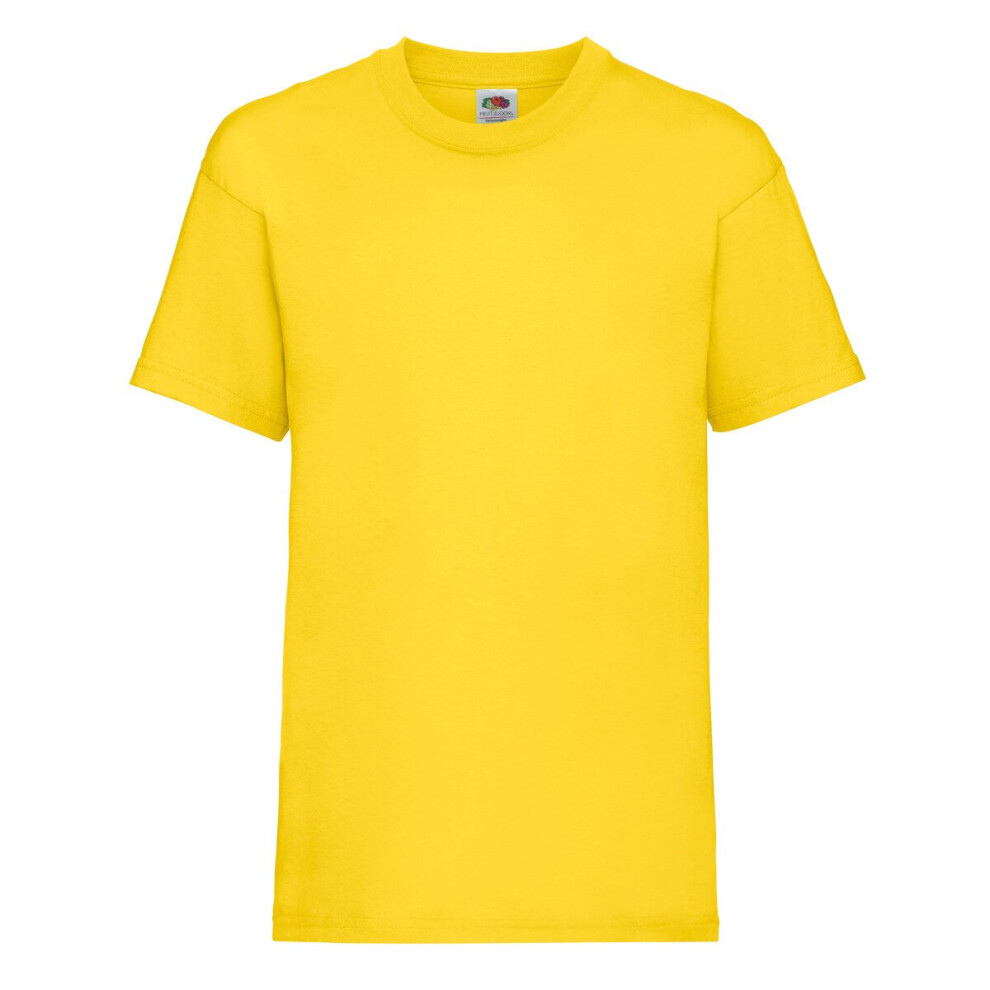 Fruit Of The Loom (Sunflower, 14-15) Childrens Valueweight T-Shirt Yellow