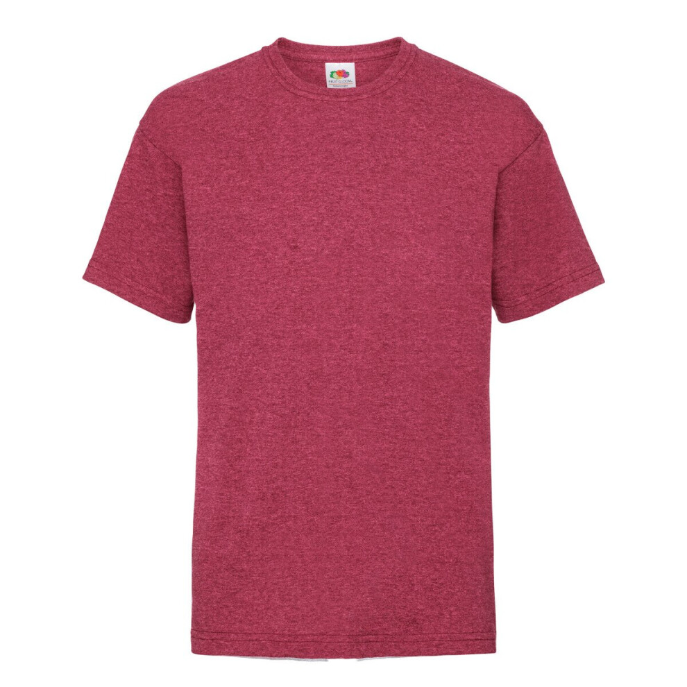 Fruit Of The Loom (Vintage Heather 09-Nov) Childrens Valueweight T-Shirt Red