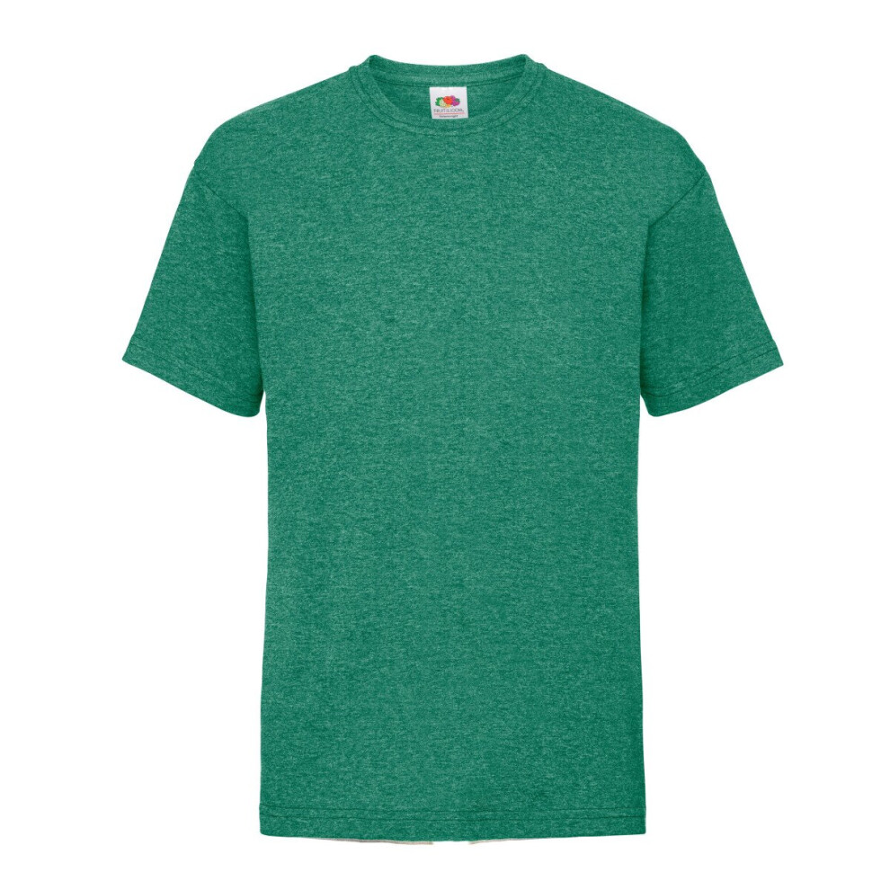 Fruit Of The Loom (Retro Heather 09-Nov) Childrens Valueweight T-Shirt Green
