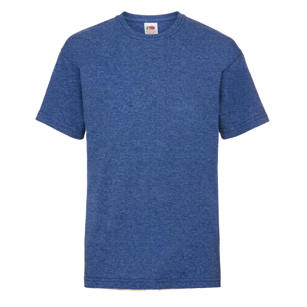 Fruit Of The Loom (Retro Heather Royal, 14-15) Childrens Valueweight T-Shirt Multicoloured