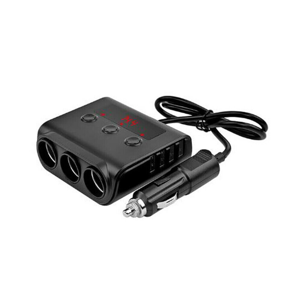 12V/24V 3 Sockets 4 Usb Car Charger Adapter Dc Outlet Cigarette Lighter Splitter 795340540759