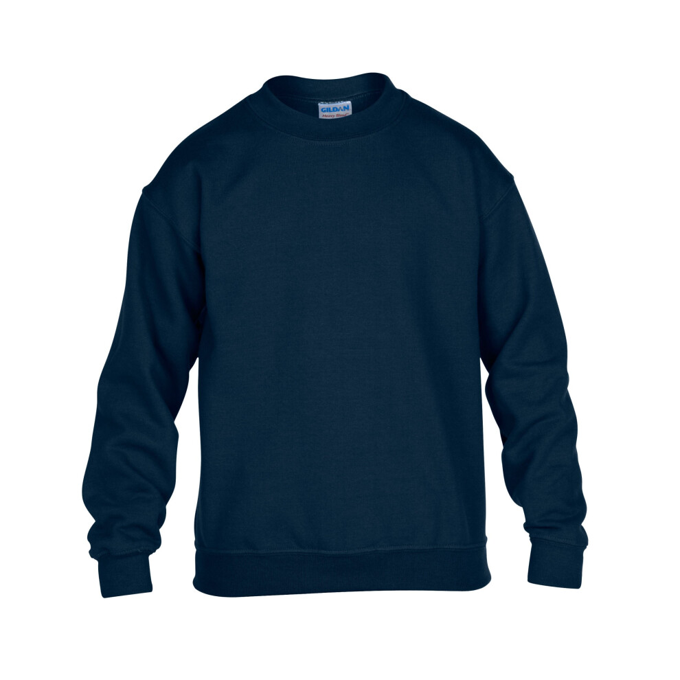 (Navy Blue, L) Gildan Childrens Crewneck Sweatshirt