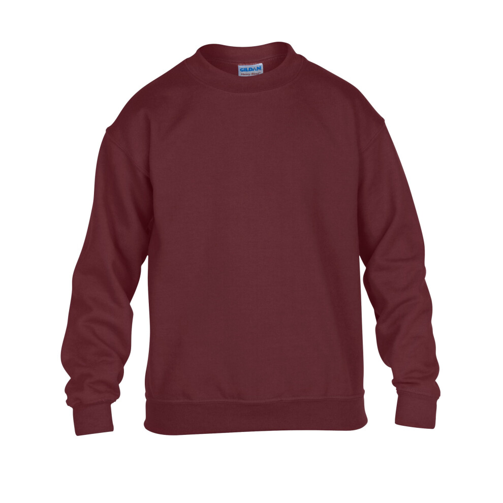 (Maroon, S) Gildan Childrens Crewneck Sweatshirt