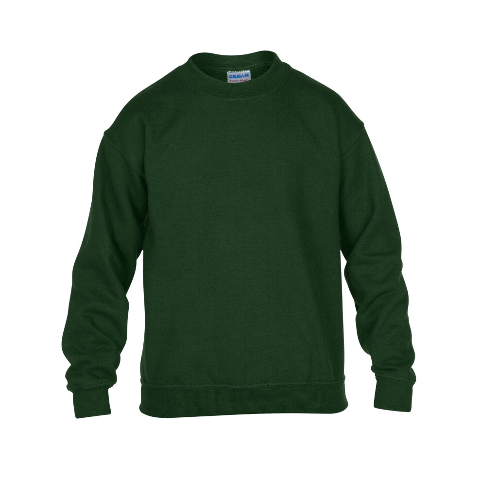 Gildan (Forest L) Childrens Crewneck Sweatshirt Green