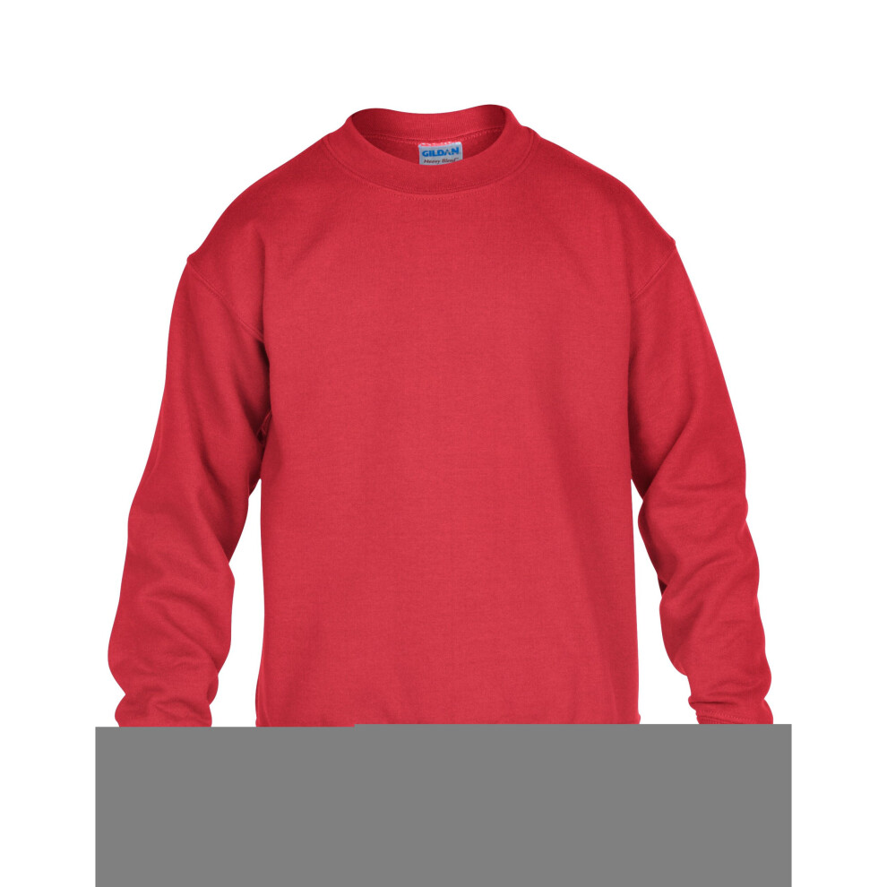 (Red, L) Gildan Childrens Crewneck Sweatshirt