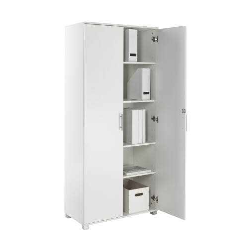 (White) Tall 180cm Office Storage Cupboard Locking Bookcase Filing Cabinet 2