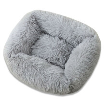 (Light Grey, M) Dog Cat Warm Bed Fluffy Washable Kitten Puppy Pet Cushion Calming Nest Mattress