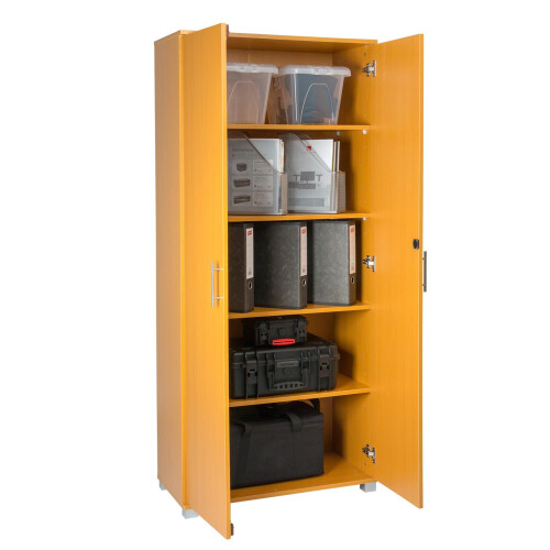 (Beech) Tall 180cm Office Storage Cupboard Locking Bookcase Filing Cabinet 2