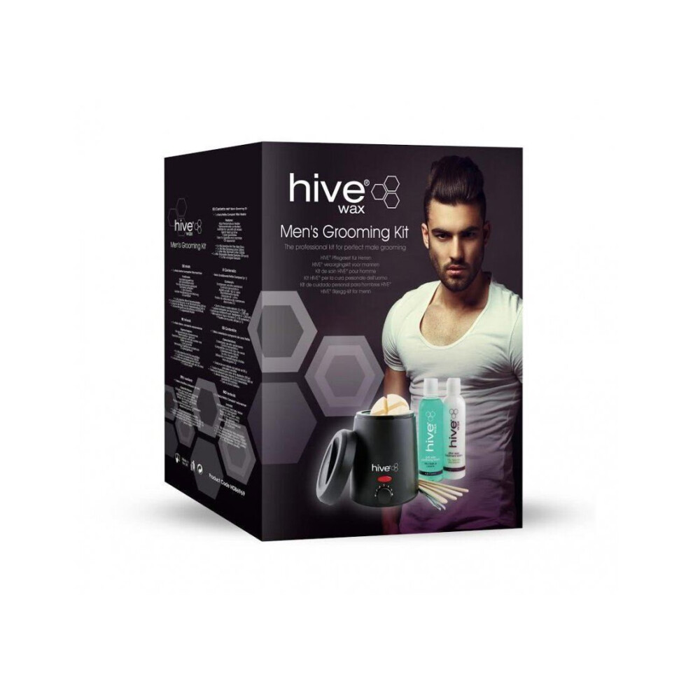 Hive Of Beauty Male Grooming Waxing Heater With Pre & After Wax Lotions Kit