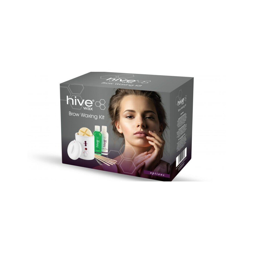 Hive Of Beauty Waxing Brow Kit - Wax Heater Waxes Lotions Spatula & Tweezer Set