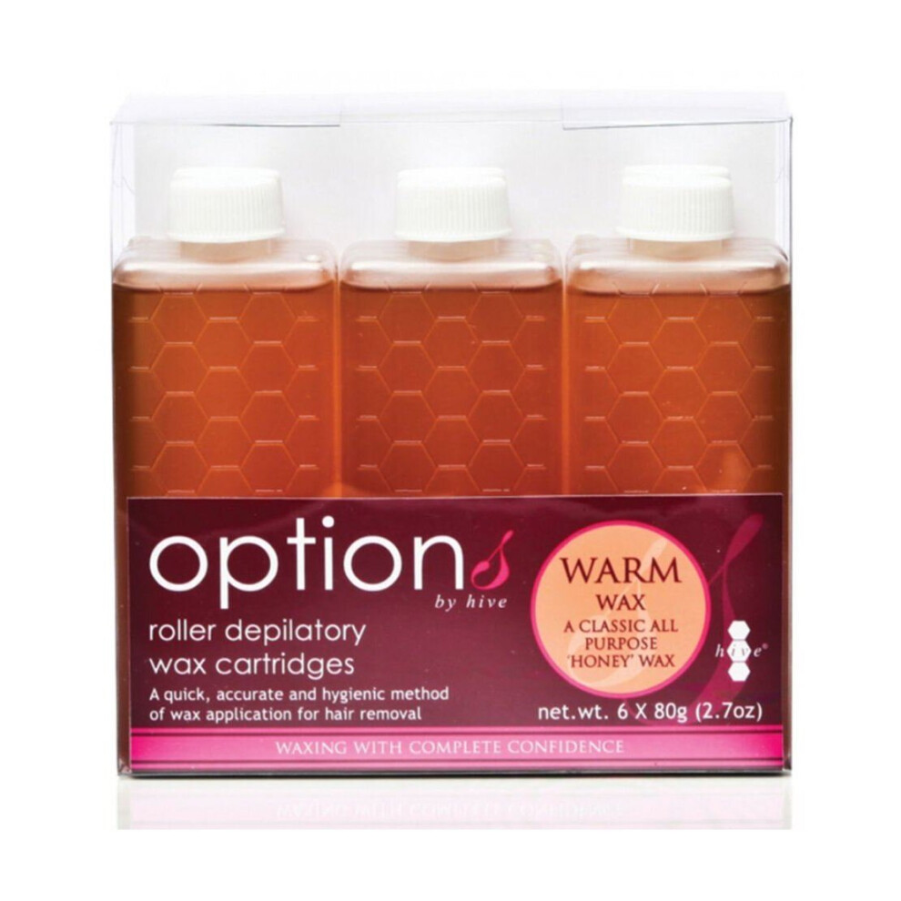Hive Of Beauty Waxing Warm Honey Wax Roller Cartridge Hair Removal 80G (6 Pack)