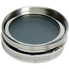 Drinks Coasters Set of Four in Pewter Rimmed Round Glass In Pewter Holder