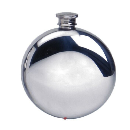 Sporran Flask Round Plain Design 6oz Screw Top Engravable Rounded Bottom 1