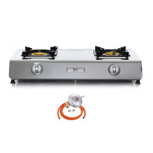 (Butane 28mbar Screw-on) Portable Gas Stove 2 Burner Indoor Caravan WOK NSD-2