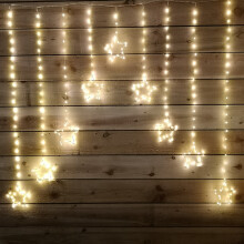 Premier 1.2x1.2M Pin Wire Curtain Star Light with 303 Warm White LEDs