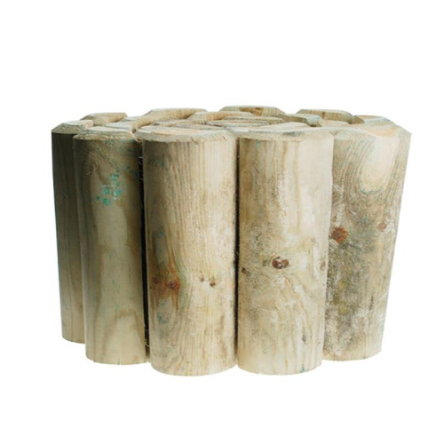 Kingfisher 15cm (6") High x 1.8m (6ft) Decorative Garden Log Border Roll