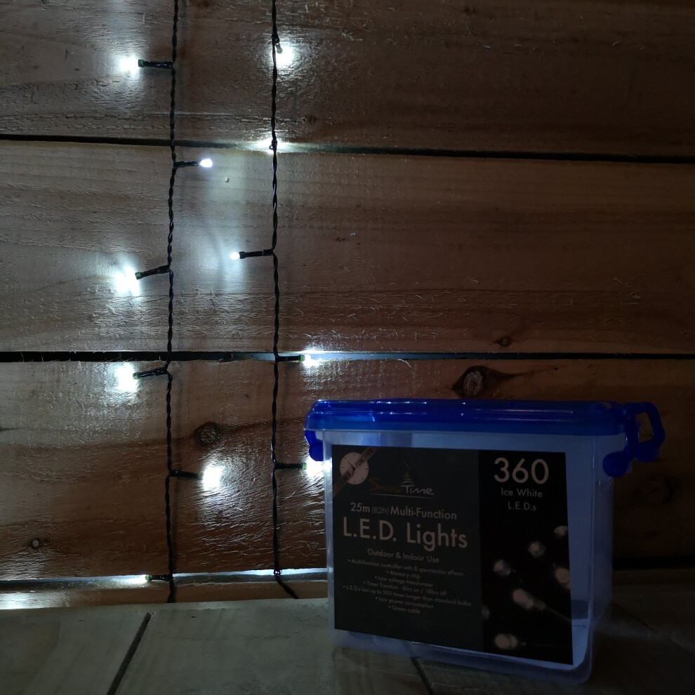 Snow Time Snowtime Christmas 360 Ice Led Multi-Function Lights 25M With Timer White