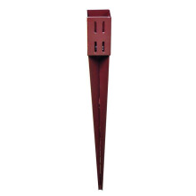 Heavy-Duty 75mm x 75mm Metal Garden Fence Post Holder Spike - 60cm Spike, 15cm Deep Holder, Rust-Resistant Steel, Pre-Drilled 4-Hole