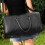(Black) Leather Duffle Large Bag Luggage Handbag 4