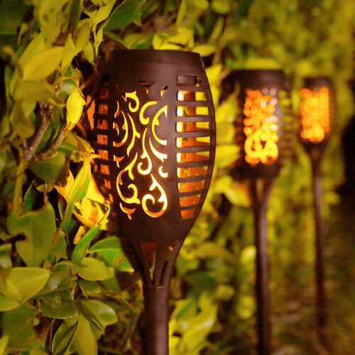 4*33 LED Solar Flickering Lighting Torch Light Outdoor Security 2
