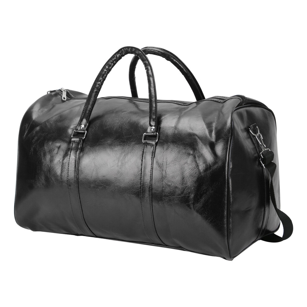 (Black) Leather Duffle Large Bag Luggage Handbag-image-OPC-P6DDFTF-NEW