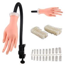 UK Adjustable Nail Art Practice Hand Model - Flexible Silicone Nail Training Hand for Gel Nails, Easy Attach Fake Nails