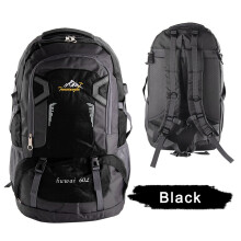 (Black) 60L Backpack Outdoor Travel Waterproof