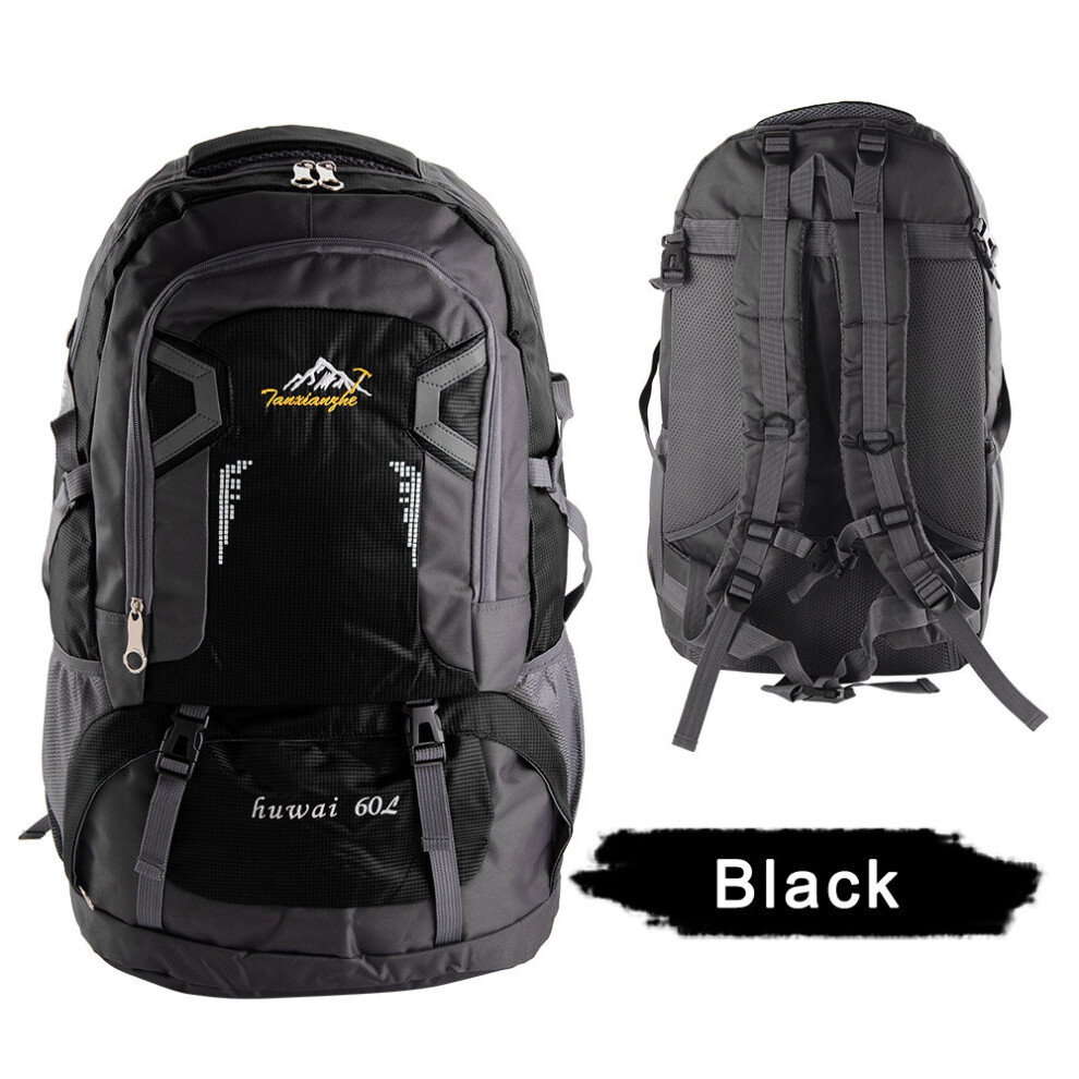 (Black) 60L Backpack Outdoor Travel Waterproof