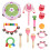(Pink) Wooden Musical Rhythm Percussion Instruments Set 4