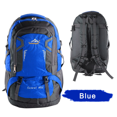 (Blue) 60L Backpack Outdoor Travel Waterproof