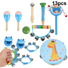 (Blue) Wooden Musical Rhythm Percussion Instruments Set