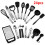 24Pcs Kitchen Silicone Cooking Set Non-stick Spatula Turner Black UK 2
