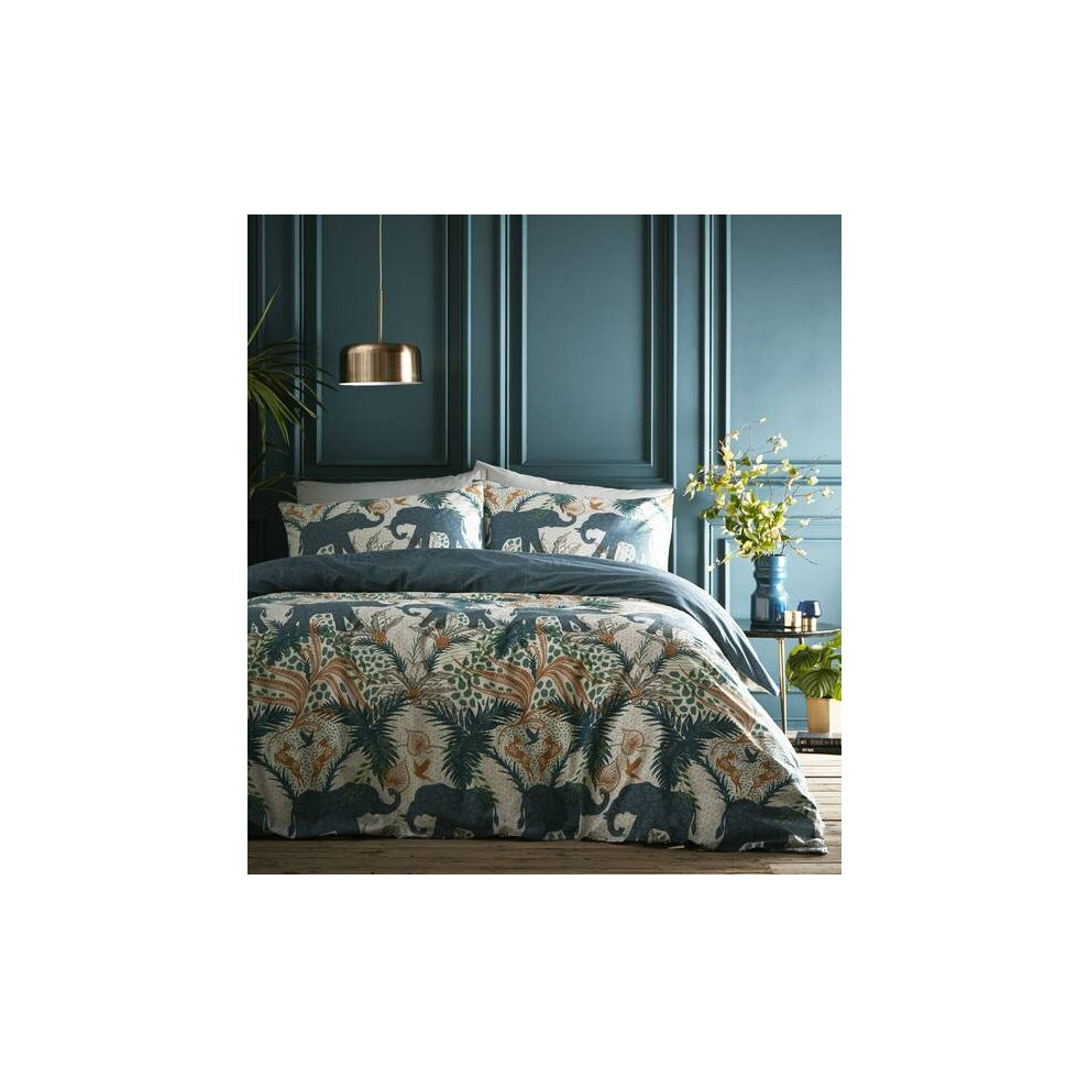 Portfolio Savannah Teal Super King Size Duvet Cover Set Reversible Bedding Set Quilt