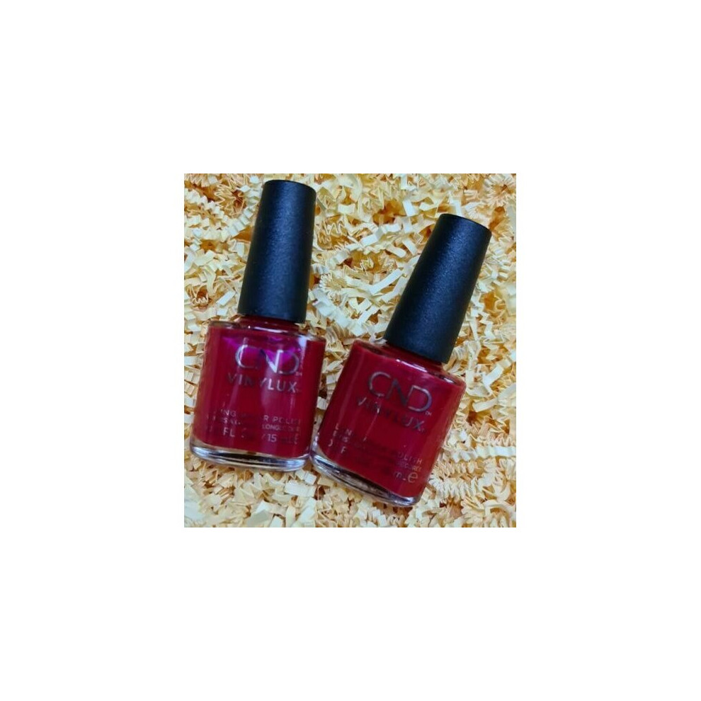 2x CND Vinylux Long Wear Nail Polish Red * Devil RED #364 * 15ml