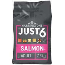 Harringtons Just 6 Slow Baked Complete Grain Free Salmon & Sweet Potato Dry Dog Food 7.5kg