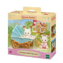 Miniaturfiguren - SYLVANIAN FAMILIES - Die Zwillings-Schokoladenkaninchen und ihr Doppel-Kinderwagen