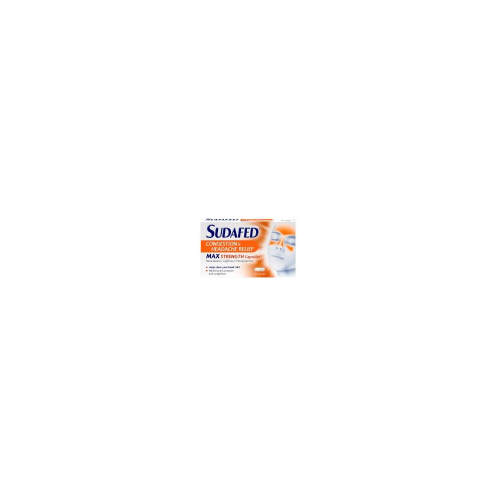 Sudafed Congestion & Headache Relief Max Strength 16 Years + 16 Capsules Lloyds Pharmacy - Image 9
